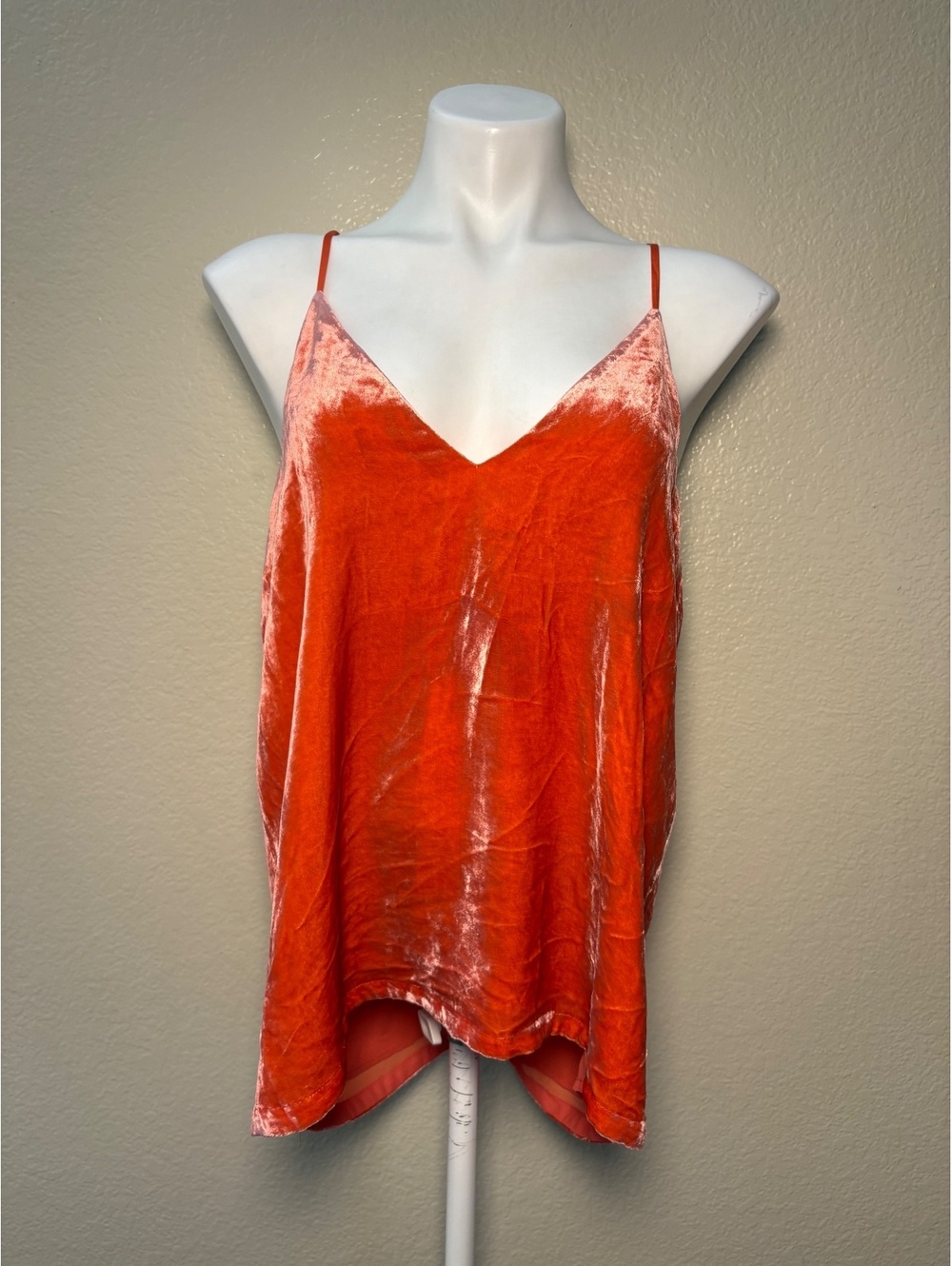 BCBGMAXAZRIA Orange Velvet Cami Tank Top #13